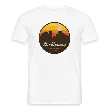 Eindhoven Retro Sonnenuntergang Skyline - Männer T-Shirt - Weiß - Vorne - AI Model Male 178 dark (178cm)