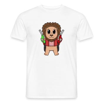 Gas station attendant Löwe petrol station - Men's T-Shirt - white - Front - AI Model Male 178 dark (178cm)
