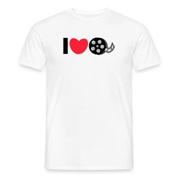 Déclaration de cœur J’aime les films Regarder des films - T-shirt homme - blanc - Devant - AI Model Male 178 dark (178cm)