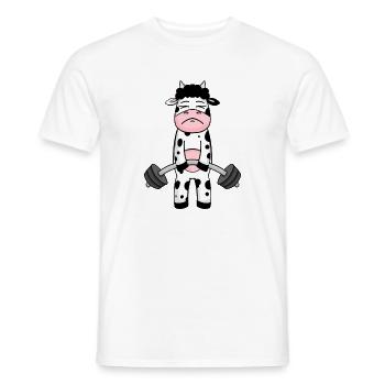Cow Fitness Motivation Gym Gift - Men's T-Shirt - white - Front - AI Model Male 178 dark (178cm)