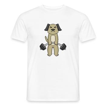 Bodybuilder Dog Fitness Motivation Gift - Men's T-Shirt - white - Front - AI Model Male 178 dark (178cm)