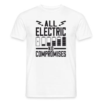 Tout électrique ne compromet pas les ventilateurs de voiture électrique - T-shirt homme - blanc - Devant - AI Model Male 178 dark (178cm)