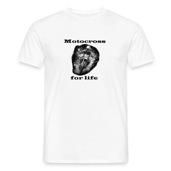 Motocross pour la vie - T-shirt homme - blanc - Devant - AI Model Male 178 dark (178cm)