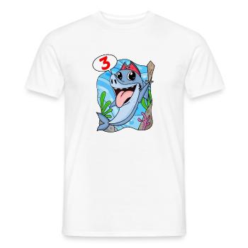 3. Geburtstag Motiv Hai Pirat - drei Jahre - Männer T-Shirt - Weiß - Vorne - AI Model Male 178 dark (178cm)