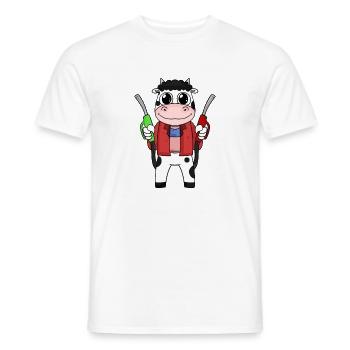 Gas station attendant cow gas station - Men's T-Shirt - white - Front - AI Model Male 178 dark (178cm)