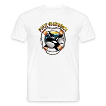 Orque dans une bouée de sauvetage - T-shirt homme - blanc - Devant - AI Model Male 178 dark (178cm)