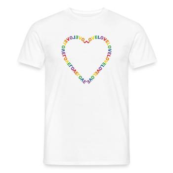 Amour du cœur arc-en-ciel LGBTQ+ - T-shirt homme - blanc - Devant - AI Model Male 178 dark (178cm)