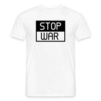 stop war, no war - T-shirt homme - blanc - Devant - AI Model Male 178 dark (178cm)