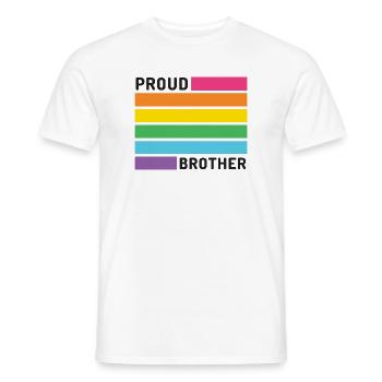 Pride Month LGBT - Proud Brother - Men's T-Shirt - white - Front - AI Model Male 178 dark (178cm)