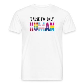 Mois de la fierté LGBT - Parce que je ne suis qu’un être humain - T-shirt homme - blanc - Devant - AI Model Male 178 dark (178cm)