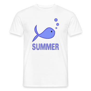 POISSON. POISSON D'AVRIL. VACANCES. ETE. HUMOUR - T-shirt homme - blanc - Devant - AI Model Male 178 dark (178cm)
