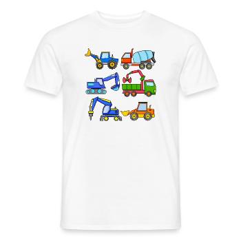 Construction Site Vehicles Vehicle - Men's T-Shirt - white - Front - AI Model Male 178 dark (178cm)