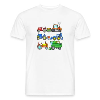 Construction site vehicles - Men's T-Shirt - white - Front - AI Model Male 178 dark (178cm)