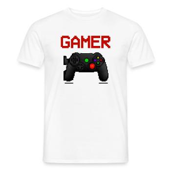 Gamer - Men's T-Shirt - white - Front - AI Model Male 178 dark (178cm)