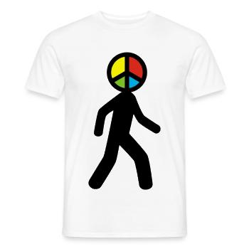Mann des Friedens (schwarz) - Männer T-Shirt - Weiß - Vorne - AI Model Male 178 dark (178cm)