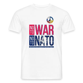 NEIN ZUM KRIEG, NEIN ZUR NATO V3 | SCHLECHTE FÜHRUNG - Männer T-Shirt - Weiß - Vorne - AI Model Male 178 dark (178cm)