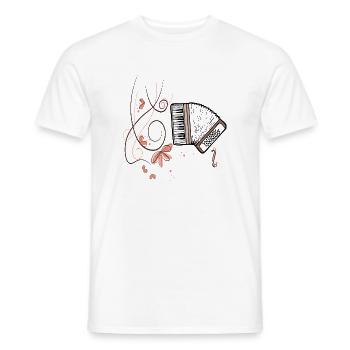 Accordéon, Musique - T-shirt homme - blanc - Devant - AI Model Male 178 dark (178cm)
