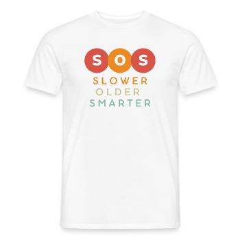 SOS Plus lent Ancien Conception plus intelligente - T-shirt homme - blanc - Devant - AI Model Male 178 dark (178cm)