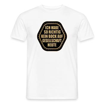 KEIN BOCK AUF GESELLSCHAFT HEUTE - Männer T-Shirt - Weiß - Vorne - AI Model Male 178 dark (178cm)