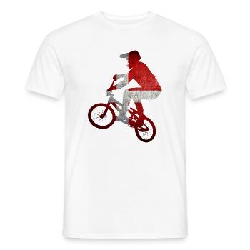 Danish Flag Moto Rider - Men's T-Shirt - white - Front - AI Model Male 178 dark (178cm)