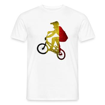 Grunge-Belgischer Flaggenradfahrer - Männer T-Shirt - Weiß - Vorne - AI Model Male 178 dark (178cm)
