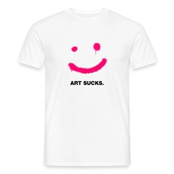 Art sucks but smile! - Männer T-Shirt - Weiß - Vorne - AI Model Male 178 dark (178cm)