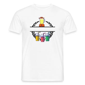Blender smoothie in laurel wreath - Men's T-Shirt - white - Front - AI Model Male 178 dark (178cm)