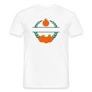 Orange dans une couronne de laurier avec des oranges orange - T-shirt homme - blanc - Devant - AI Model Male 178 dark (178cm)