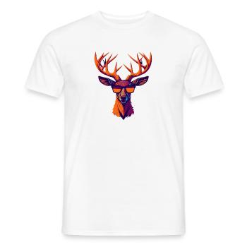 Retro Deer Revolt - Men's T-Shirt - white - Front - AI Model Male 178 dark (178cm)
