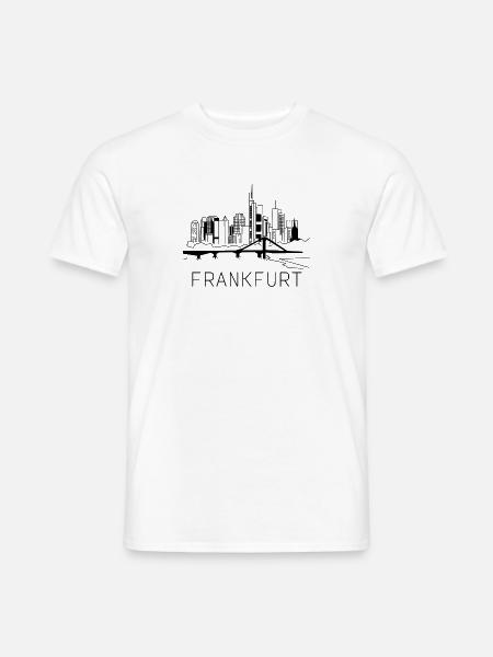Frankfurt am Main Skyline Hessen - Männer T-Shirt - Weiß