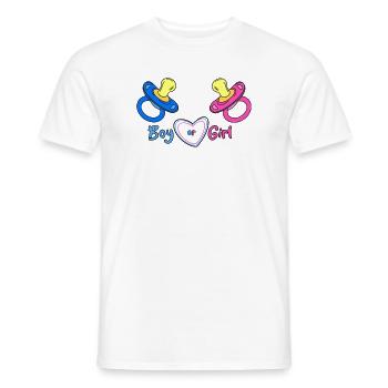 Boy or Girl Heart Design Baby Print - Men's T-Shirt - white - Front - AI Model Male 178 dark (178cm)