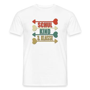 3. Klasse Grundschule RETRO SCHULKIND - Männer T-Shirt - Weiß - Vorne - AI Model Male 178 dark (178cm)