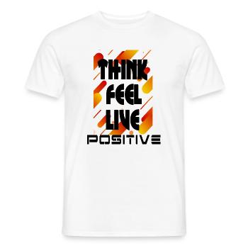 think feel live positive v2 - T-shirt homme - blanc - Devant - AI Model Male 178 dark (178cm)