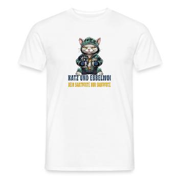Apfelwein und Katzen Design - Männer T-Shirt - Weiß - Vorne - AI Model Male 178 dark (178cm)
