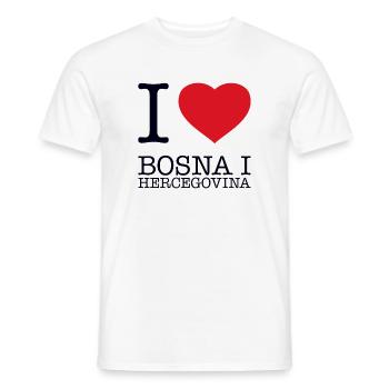 I LOVE BOSNA I HERCEGOVINA Bosnia and Herzegovina - Men's T-Shirt - white - Front - AI Model Male 178 dark (178cm)