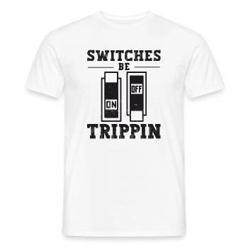 Interrupteurs Be Trippin Électriciens et électriciens - T-shirt homme - blanc - Devant - AI Model Male 178 dark (178cm)