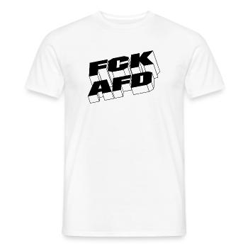 FCKAFD - Männer T-Shirt - Weiß - Vorne - AI Model Male 178 dark (178cm)