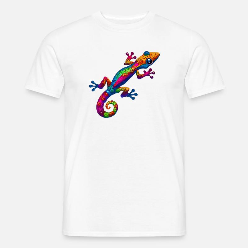 Gecko - Männer T-Shirt - Weiß