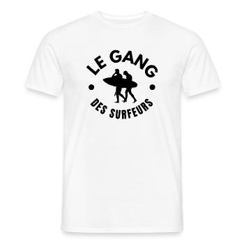 surf, planche de surf, spot de surf - T-shirt homme - blanc - Devant - AI Model Male 178 dark (178cm)