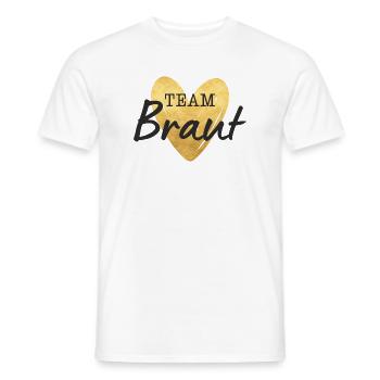 Team Braut Herz gold - Männer T-Shirt - Weiß - Vorne - AI Model Male 178 dark (178cm)
