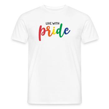 Live With Pride - Men's T-Shirt - white - Front - AI Model Male 178 dark (178cm)