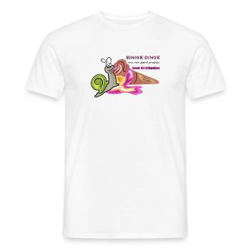 Verspielte Schnecke mit humorvollem Spruch - Männer T-Shirt - Weiß - Vorne - AI Model Male 178 dark (178cm)