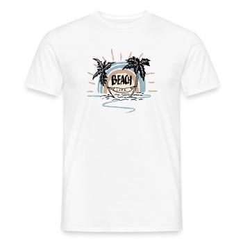Vie à la plage Sunrise Arc - T-shirt homme - blanc - Devant - AI Model Male 178 dark (178cm)
