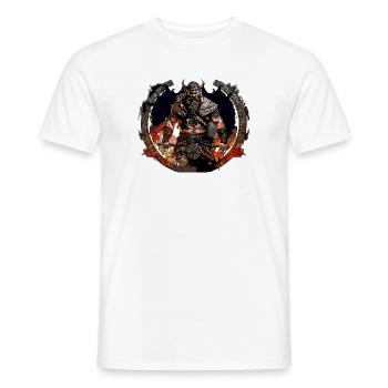 Viking Krieger im Feuerkreis - Männer T-Shirt - Weiß - Vorne - AI Model Male 178 dark (178cm)