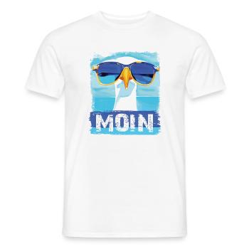 Moin Möwe - blue white Möwen Collection - Männer T-Shirt - Weiß - Vorne - AI Model Male 178 dark (178cm)
