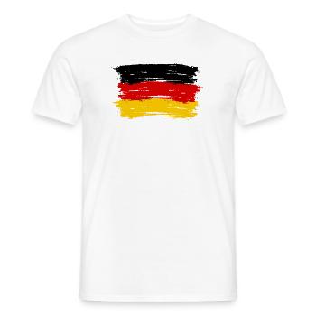 Red Yellow Brushstroke Flag - Men's T-Shirt - white - Front - AI Model Male 178 dark (178cm)