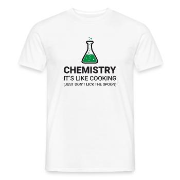Chemistry, it's like cooking - Men's T-Shirt - white - Front - AI Model Male 178 dark (178cm)
