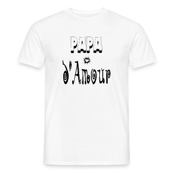Papa Amour Cœur Père - T-shirt homme - blanc - Devant - AI Model Male 178 dark (178cm)
