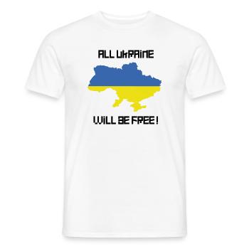 All Ukraine will be free! - Männer T-Shirt - Weiß - Vorne - AI Model Male 178 dark (178cm)