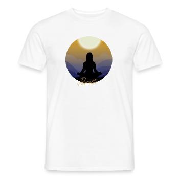 Breath Yoga Meditation Silhouette Design - Men's T-Shirt - white - Front - AI Model Male 178 dark (178cm)